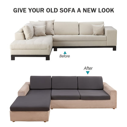 Classic Stretch Sofa Cover, Elastic Band Slipcover for Armchair to Sectional Sofas, Machine Washable Polyester and Spandex Blend, Fits Single to Four Seater Couches.