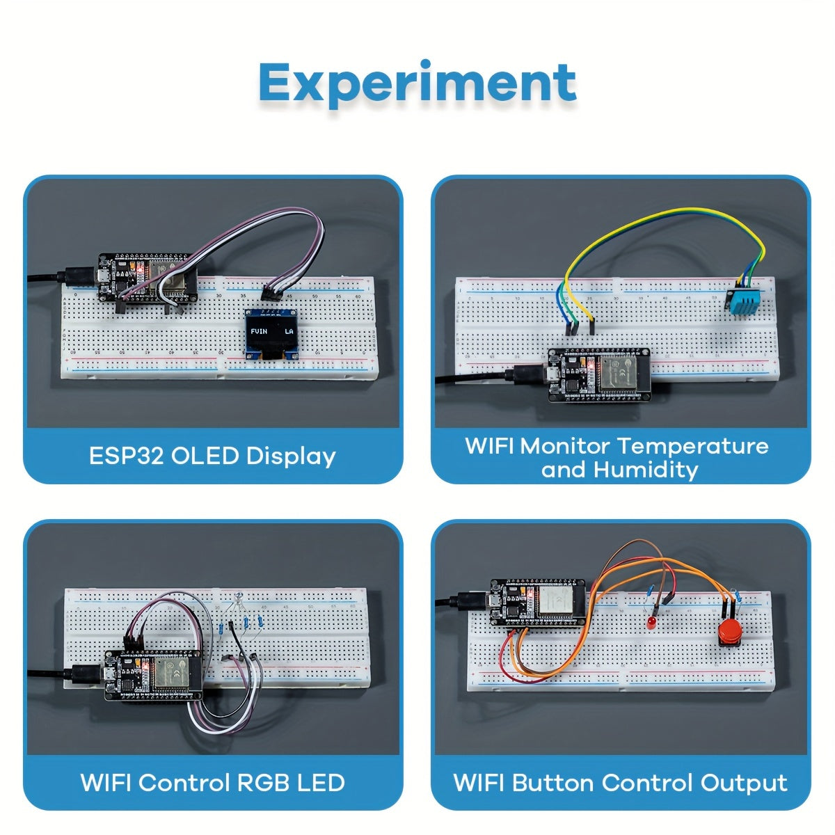 LAFVIN Базовый стартовый комплект для платы разработки ESP32 IOT с учебником по программированию для обучения проектам.