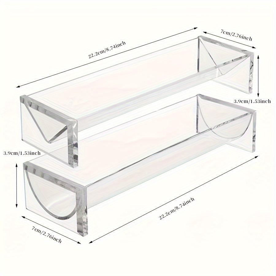 Rectangular clear acrylic cracker trays, set of 2, food contact safe, perfect for home, parties, and charcuterie boards.