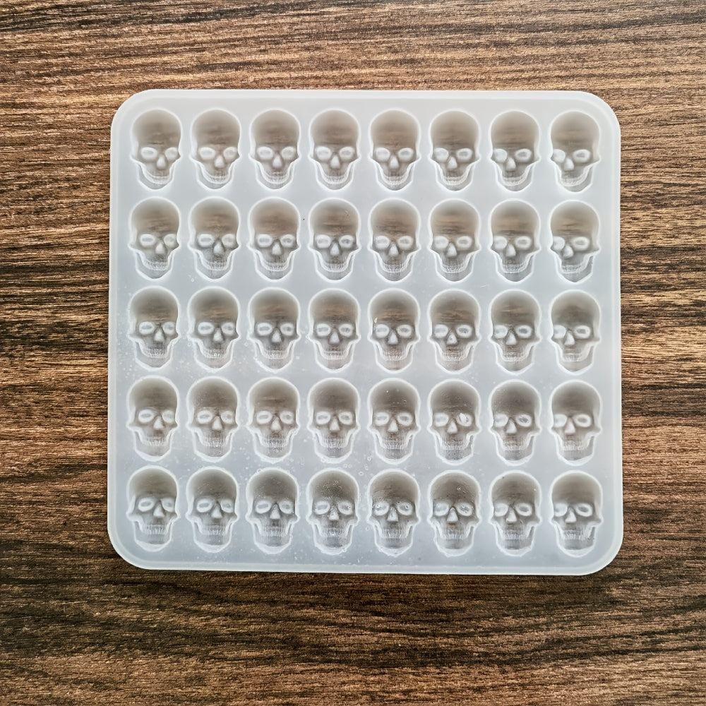 Create spooky ice cubes with this Skull Ice Cube Silicone Mold! Perfect for DIY bar parties and Halloween decor, this mold can also be used to make cool whiskey, wine, chocolate, soap, cake, fondant, and more. The mold features 40 holes, providing you