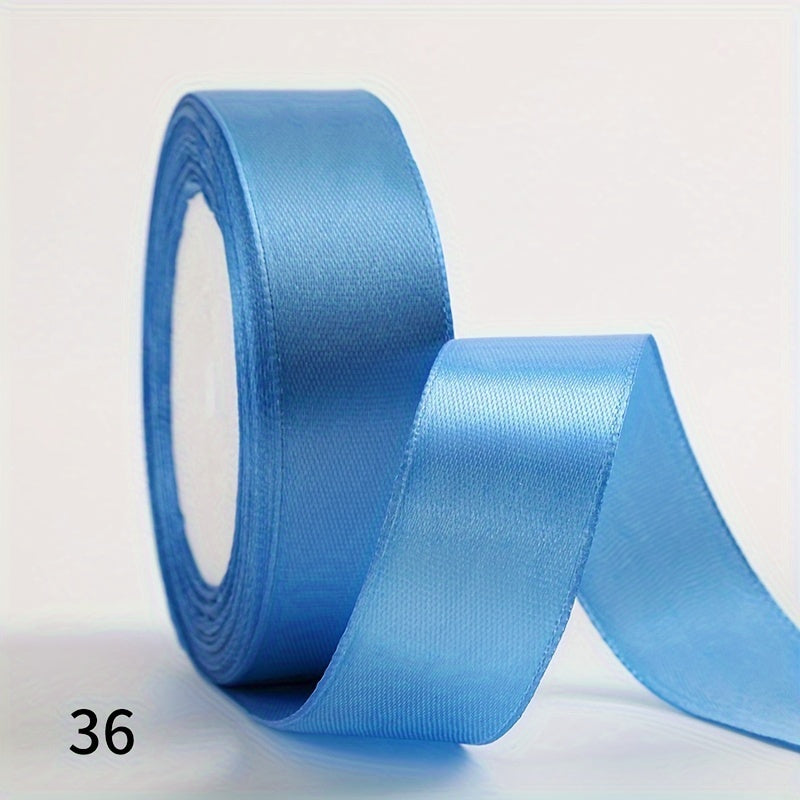 1 piece of 2.5cm wide, 25 yards long satin ribbon for gift wrapping, wedding decoration, car silk ribbon, baking, and webbing.