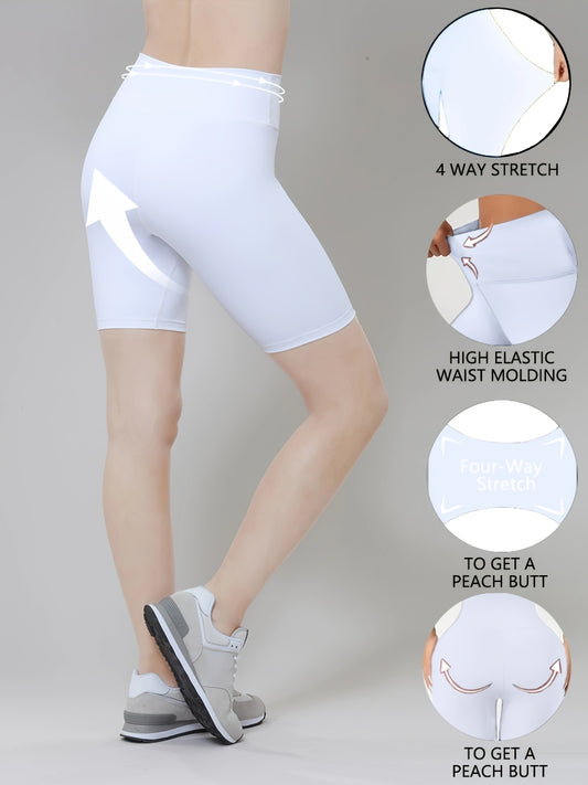 Elastic waistband shaping shorts and leggings for women.