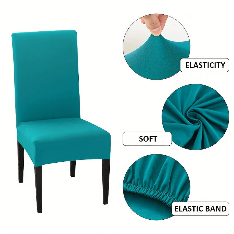 4 pieces or 6 pieces of milk elastic chair slipcovers for home decor in the kitchen, dining room, office, living room, hotel, or for weddings.