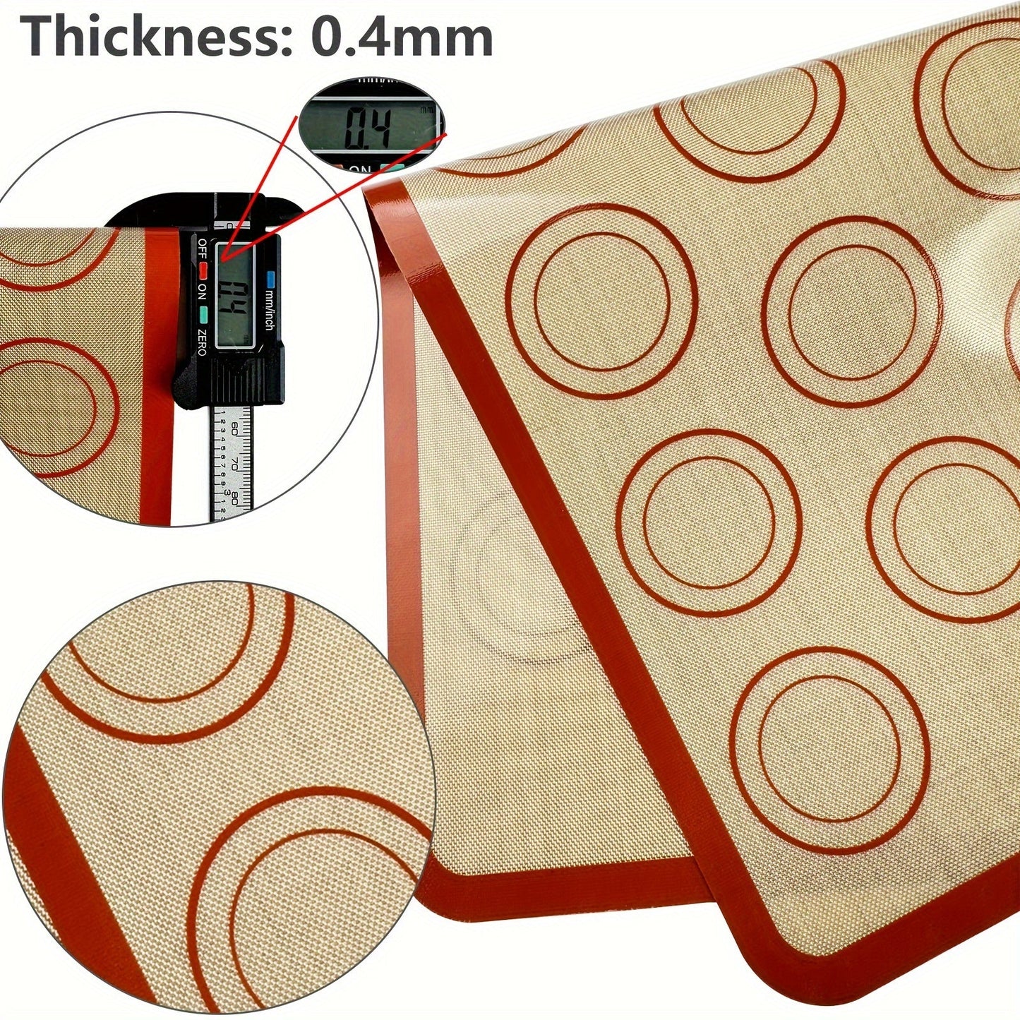 0.4mm qalinlikdagi silikon pishirish mato