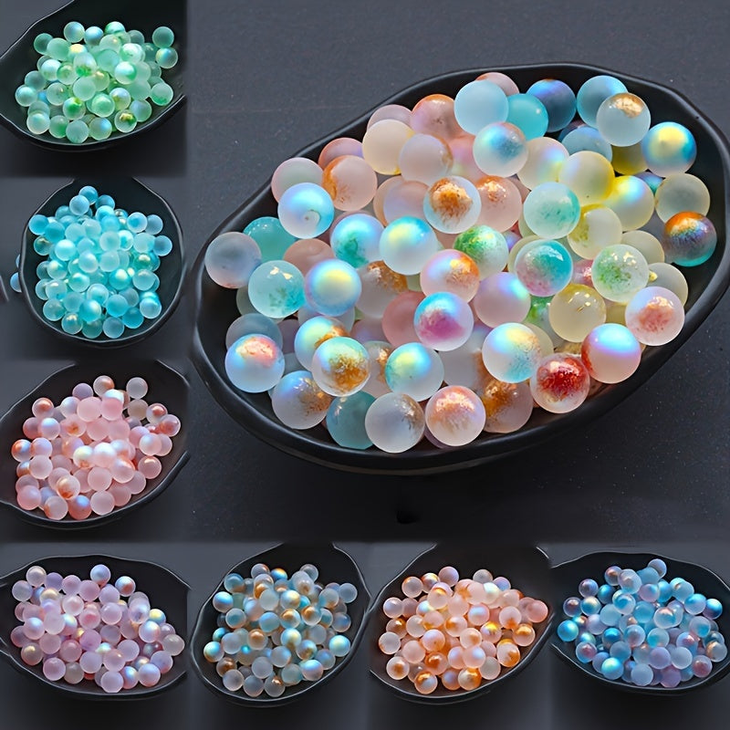 10 glow-in-the-dark glass beads, 12mm, for DIY crafts, jewelry making, and aquarium decor.