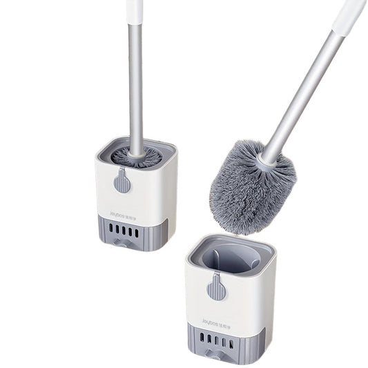 1 Set of Wall Mounted Long Handle Toilet Brush with Holder, Flexible and Effective for Cleaning Every Corner of the Toilet Bowl, Essential Bathroom Cleaning Tool and Supplies for Back to School.