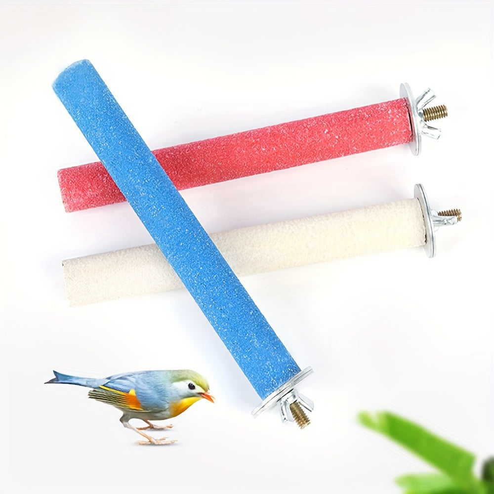 Color random parrot grinding teeth stick for birdcage accessories.