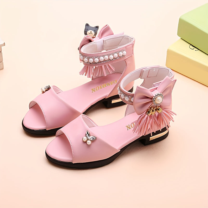 Cute bowknot open toe sandals perfect for summer vacation parties.