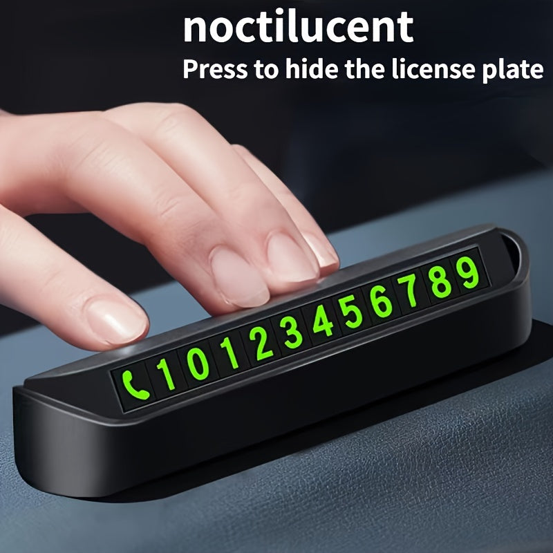 Simple Car Temporary Parking Phone Plate - Durable Plastic, Essential Auto Accessory.