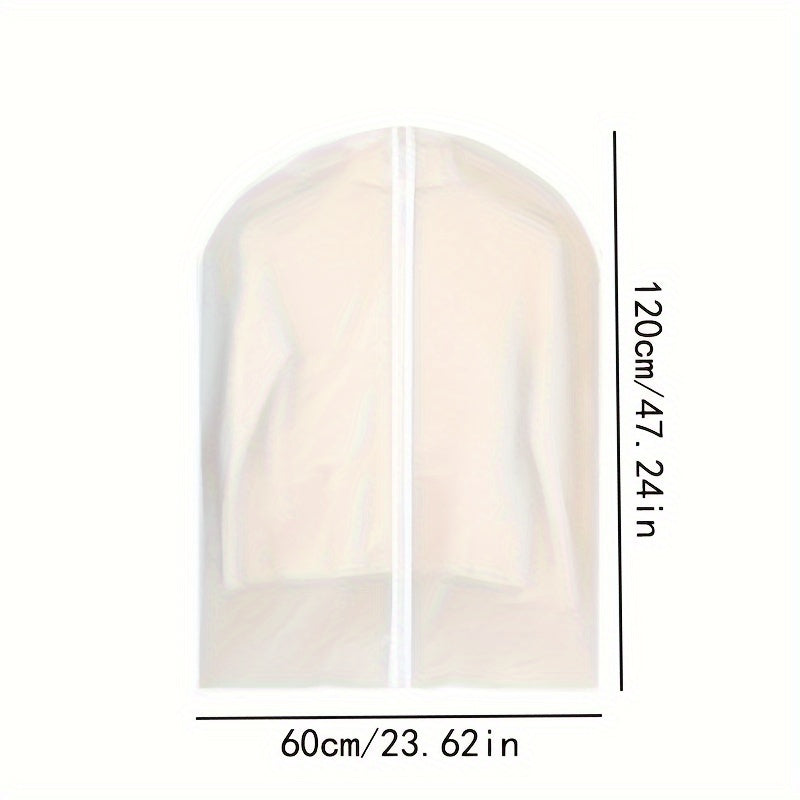 New in 2024: 5pcs Transparent Clothing Dust Bags with waterproof zipper. Ideal for hanging in bedroom, wardrobe, closet, dormitory to protect clothes from dust.