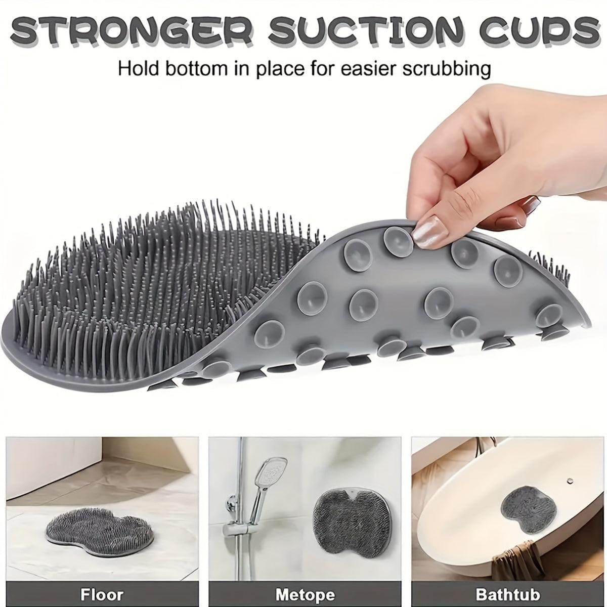 SoftBreeze Silicone Foot Scrubber Pad with Suction Cup for Shower, Non-Slip Exfoliating Foot Brush