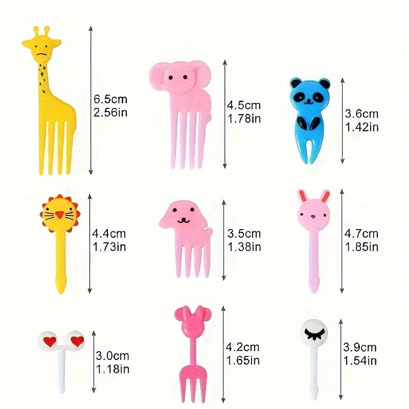 30-pc set of animal-themed fruit and dessert forks - durable plastic for parties, picnics, camping, and home