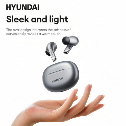 HYUNDAI LP5 Wireless headset with low latency, long battery life, sound isolation, mic for gaming, sports, and music.