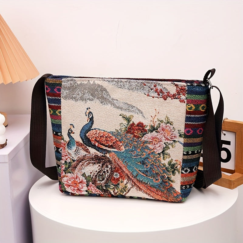 Multicolor Elephant Crossbody Bag for Women - Adjustable Strap, Zipper Closure, Foldable, Casual & Stylish