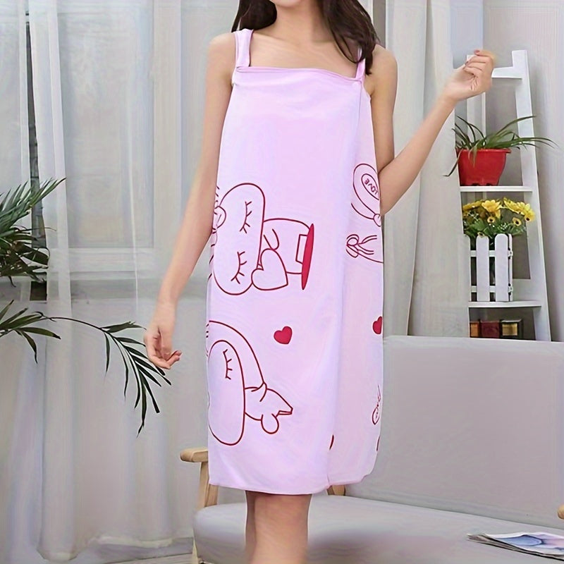 Space-themed women's bath robe made from soft and thick polyester fabric with high absorbency.