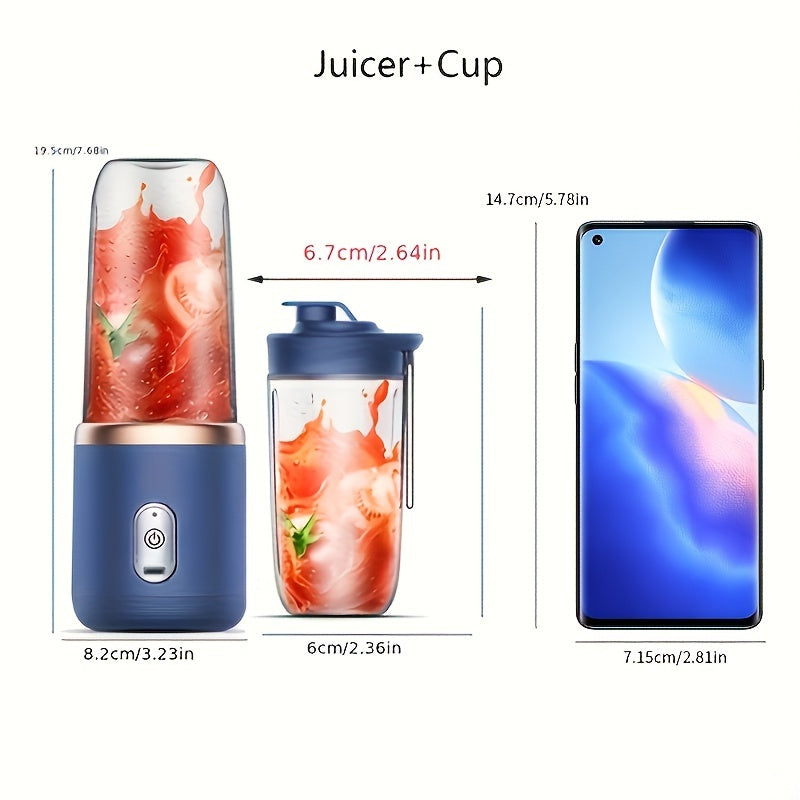 Portable Rechargeable Juicer Cup - Compact and versatile mini juice blender, perfect for use at home or on the go. Essential kitchen supply.