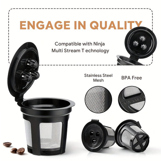 Ninja Dual Brew Pro Reusable Coffee Filter: 3-Hole Design Ensures Ideal Coffee Extraction.