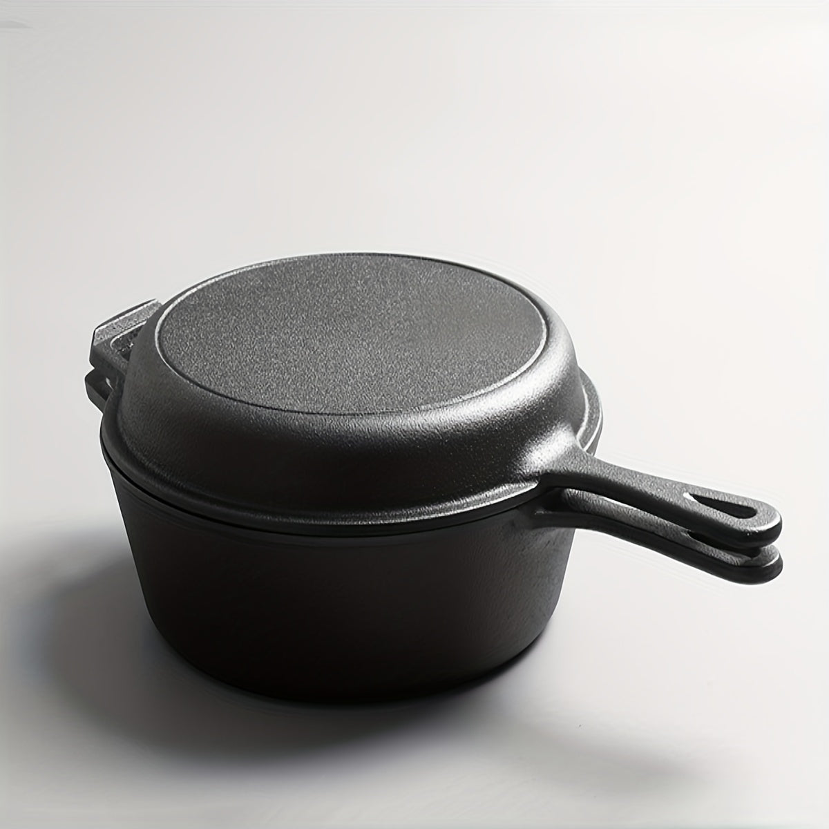 1 piece of a high-quality cast iron soup pot and frying pan, serving as a dual-use kitchen essential.