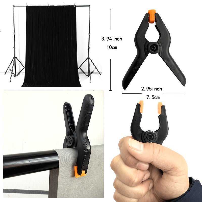 Iron Photography Backdrop Stand System, adjustable height, portable with carrying bag for various events.