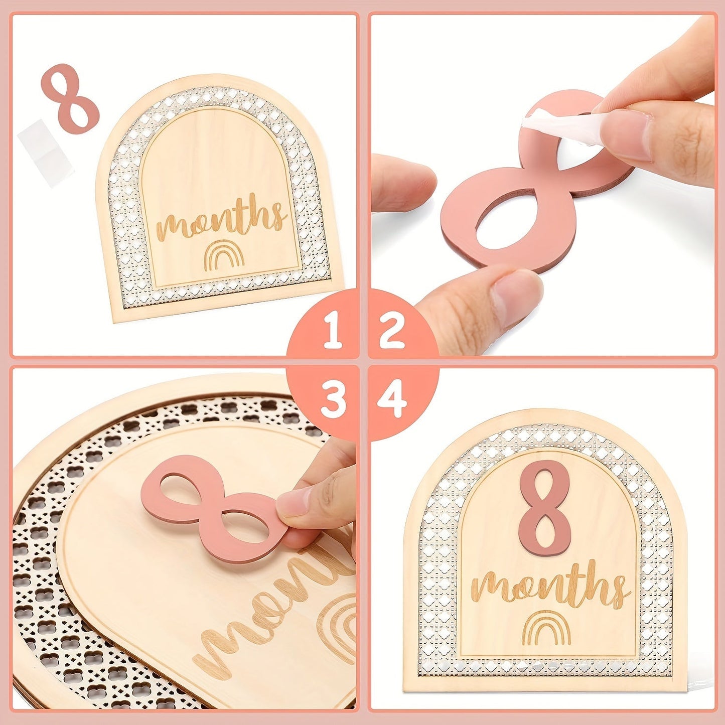 Wooden milestone birth sign, creative milestone card set, photography milestone card, first year growth card, pregnancy journey milestone markers for photo props.