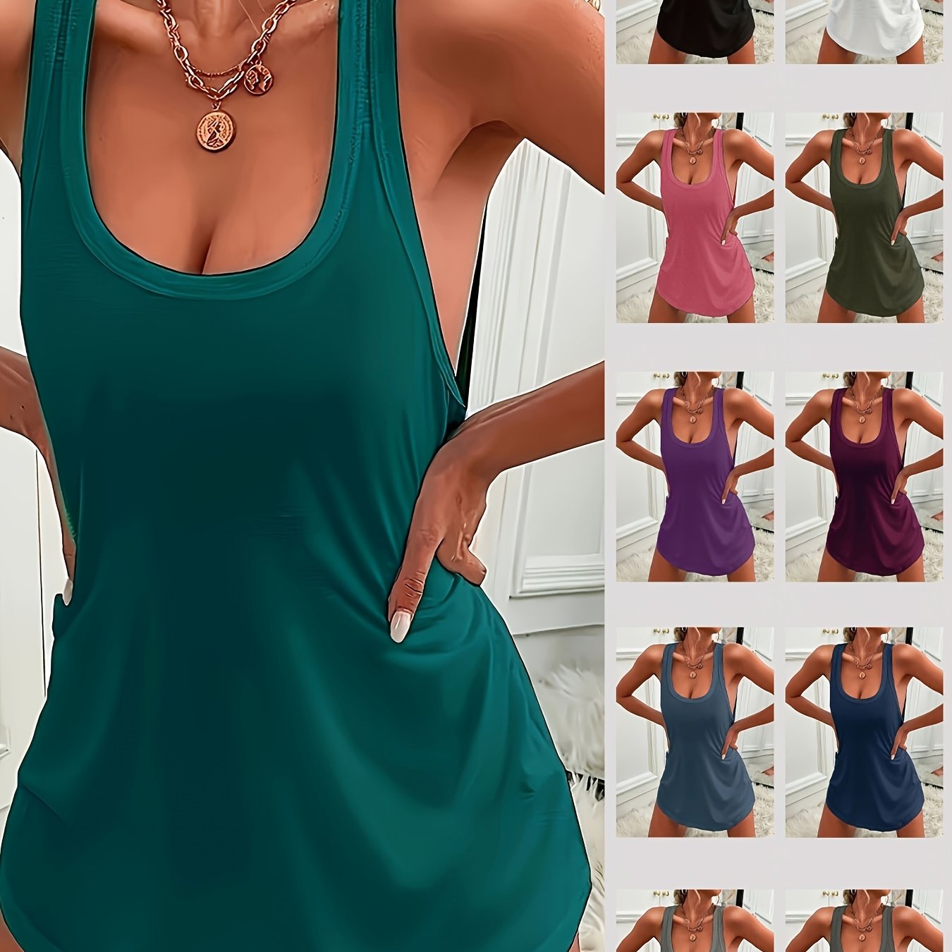 Women's Elegant Comfort polyester sleep dress is a stretchy, sleeveless nightgown with a curved hem. This machine washable slip dress is perfect for all seasons and can be worn as lingerie