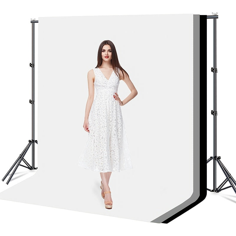 Iron Photography Backdrop Stand System, adjustable height, portable with carrying bag for various events.