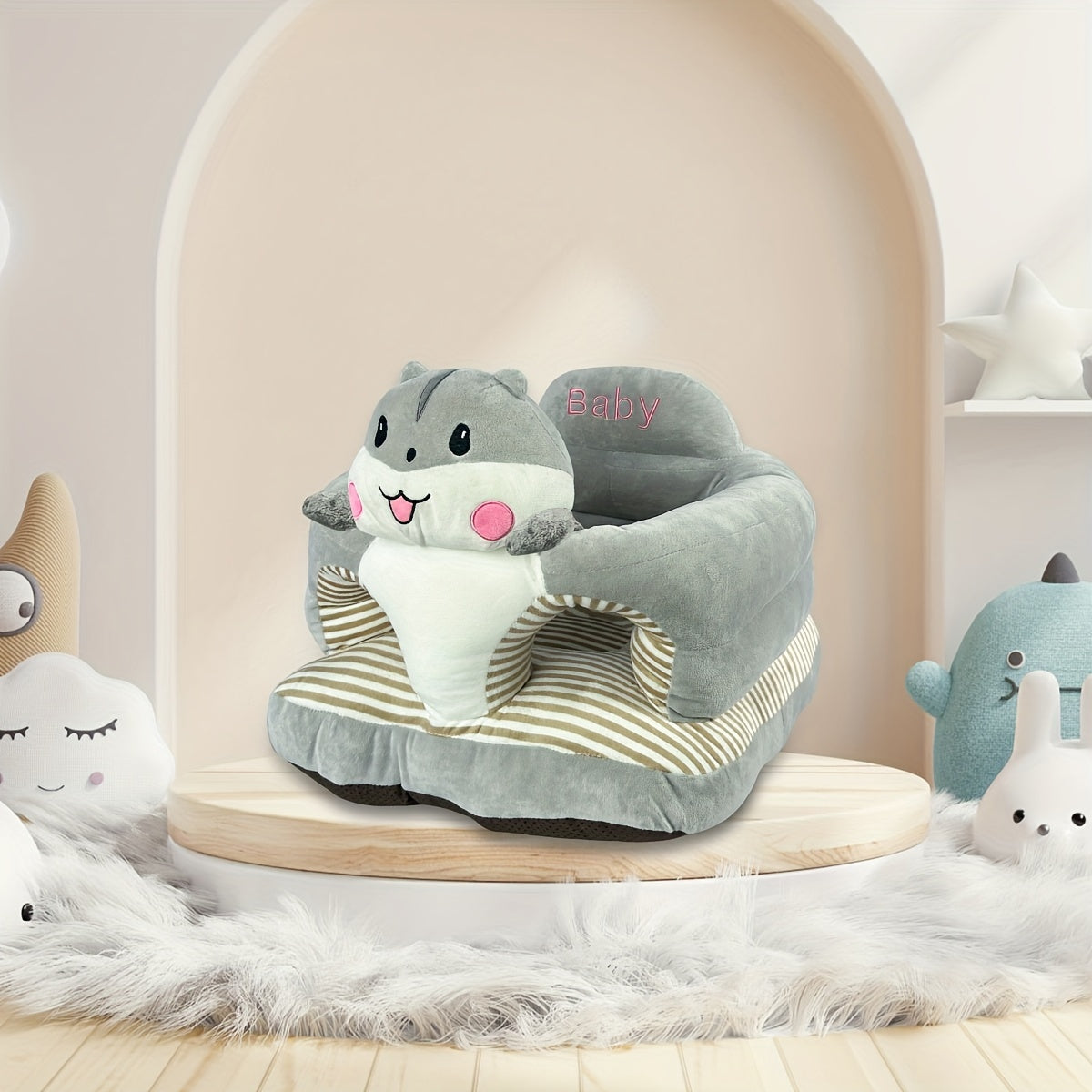 Adorable Cartoon Sofa for Kids, Helps Improve Sitting Posture, Backrest and Cute Design, Perfect Room Decoration