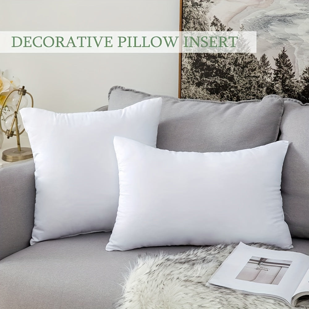 4-pack of classic style pillow inserts with washable polyester covers, perfect for sofa, living room, or bedroom decor. Features soft, fluffy cushions with a space theme design, suitable for adults year-round. Filled with woven polyester fibers.