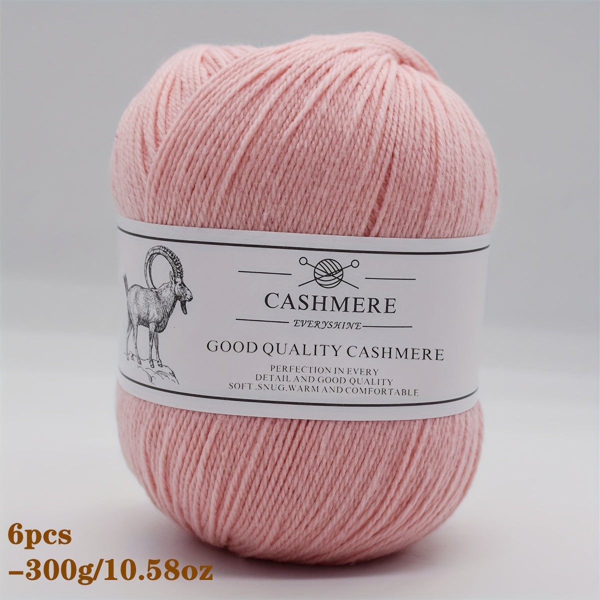 6-Pack Luxurious Cashmere Yarn for Knitting and Crocheting - Soft, Warm, Durable 80% Cashmere 20% Acrylic Blend - Perfect for Sweaters, Pants, Gloves, Hats, and DIY Crafts - 1.76oz Each