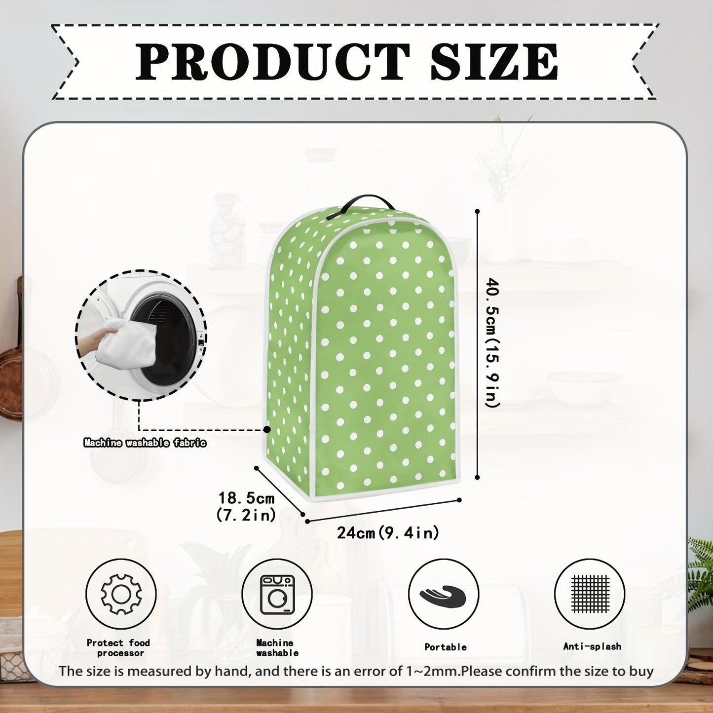 Durable Plastic Polka-Dot Mixer Appliance Cover - Non-Food Contact, Splash-Proof, Washable Protector for Stand Mixers and Coffee Makers - Easy-Clean Kitchen Accessory Guard to Protect Equipment from Dust