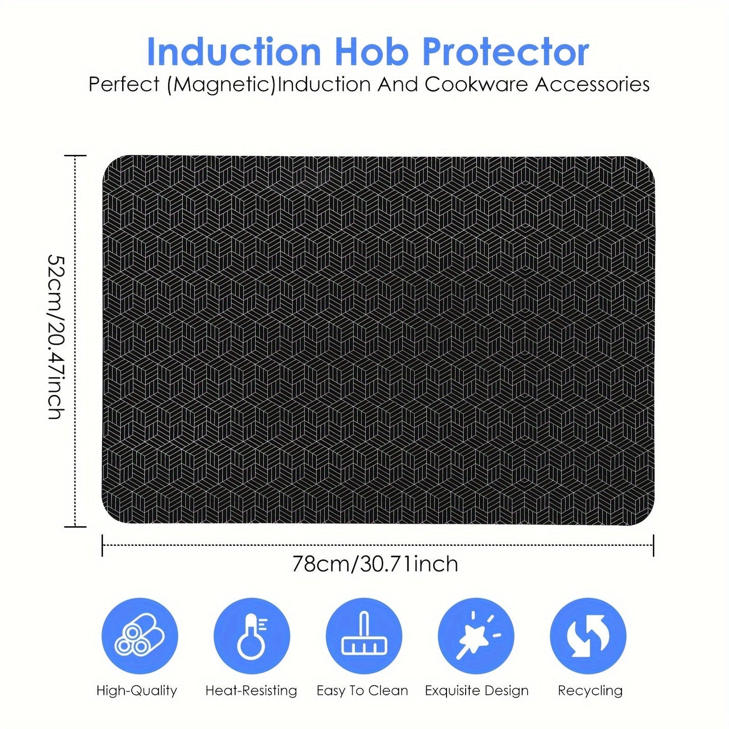 Non-Scratch, Heat-Resistant Stovetop Protector - Extra Large Silicone Induction Cooktop Mat with Polyurethane Fiber for Increased Longevity