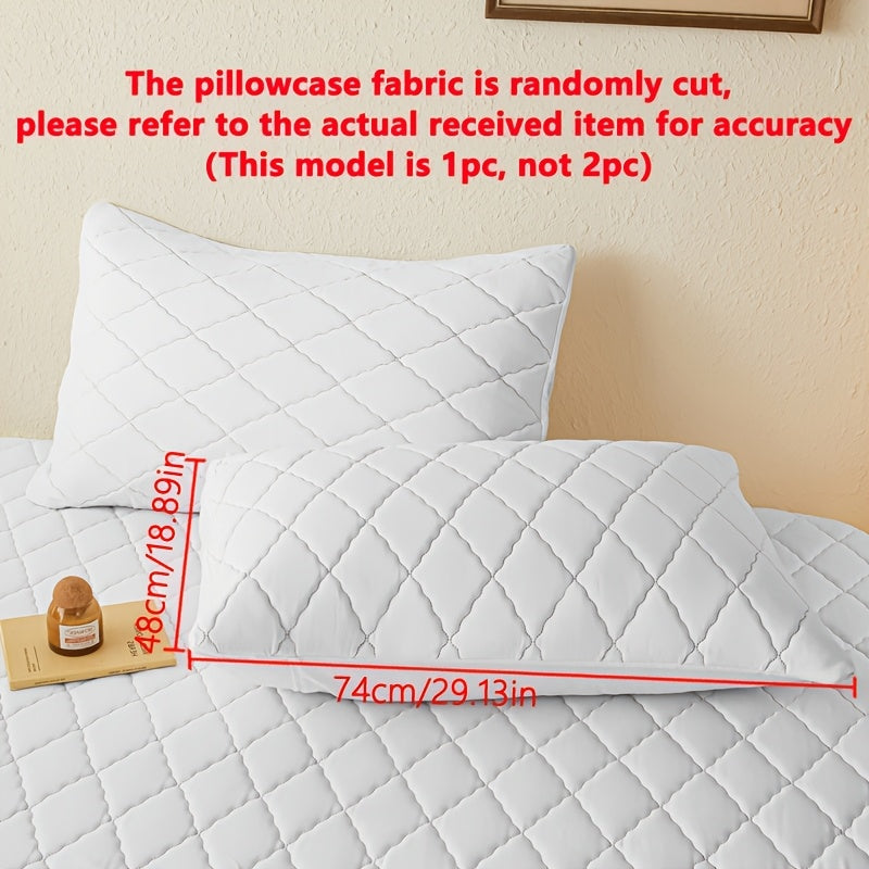 A sleek and contemporary pillowcase designed for skin comfort, with a soft, breathable, waterproof fabric and a stylish diagonal grid pattern. Perfect for bedroom use, this set includes a moisture-absorbing pillow cover, a dust-proof pillow protector