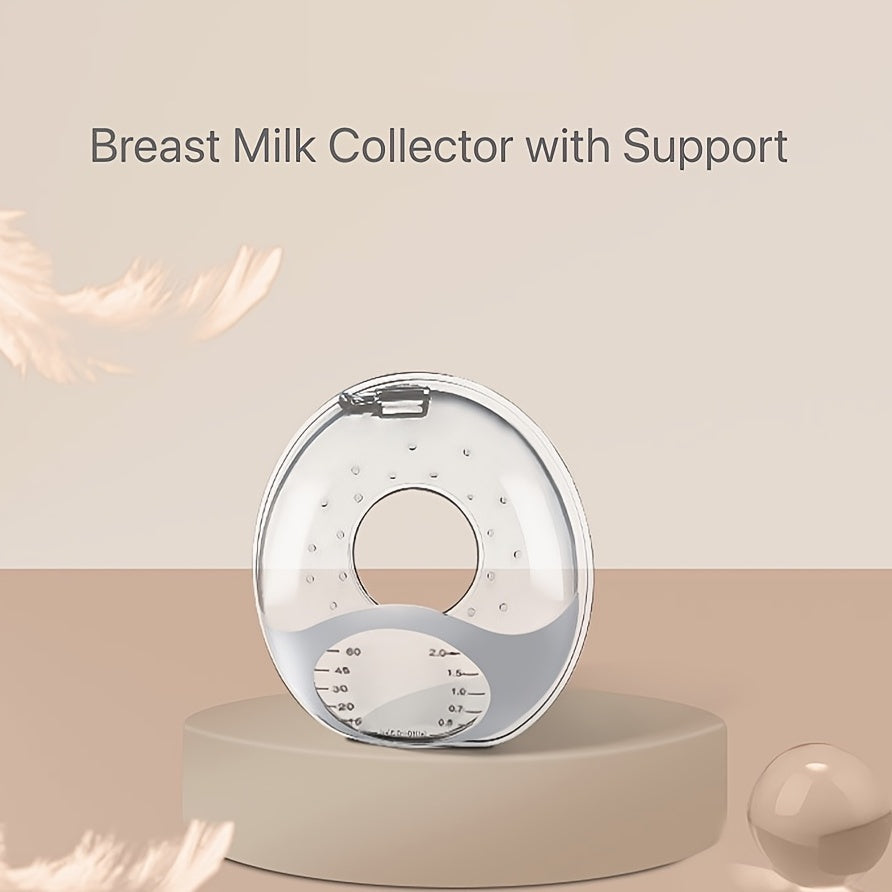 Silicone Breast Milk Collector Set with Stand & Scale - Includes Soft Breast Shell, Reusable Nursing Pad Cup, Portable Milk Saver for Breastfeeding - Perfect for Protecting Sore Nipples - 2oz/60ml Capacity