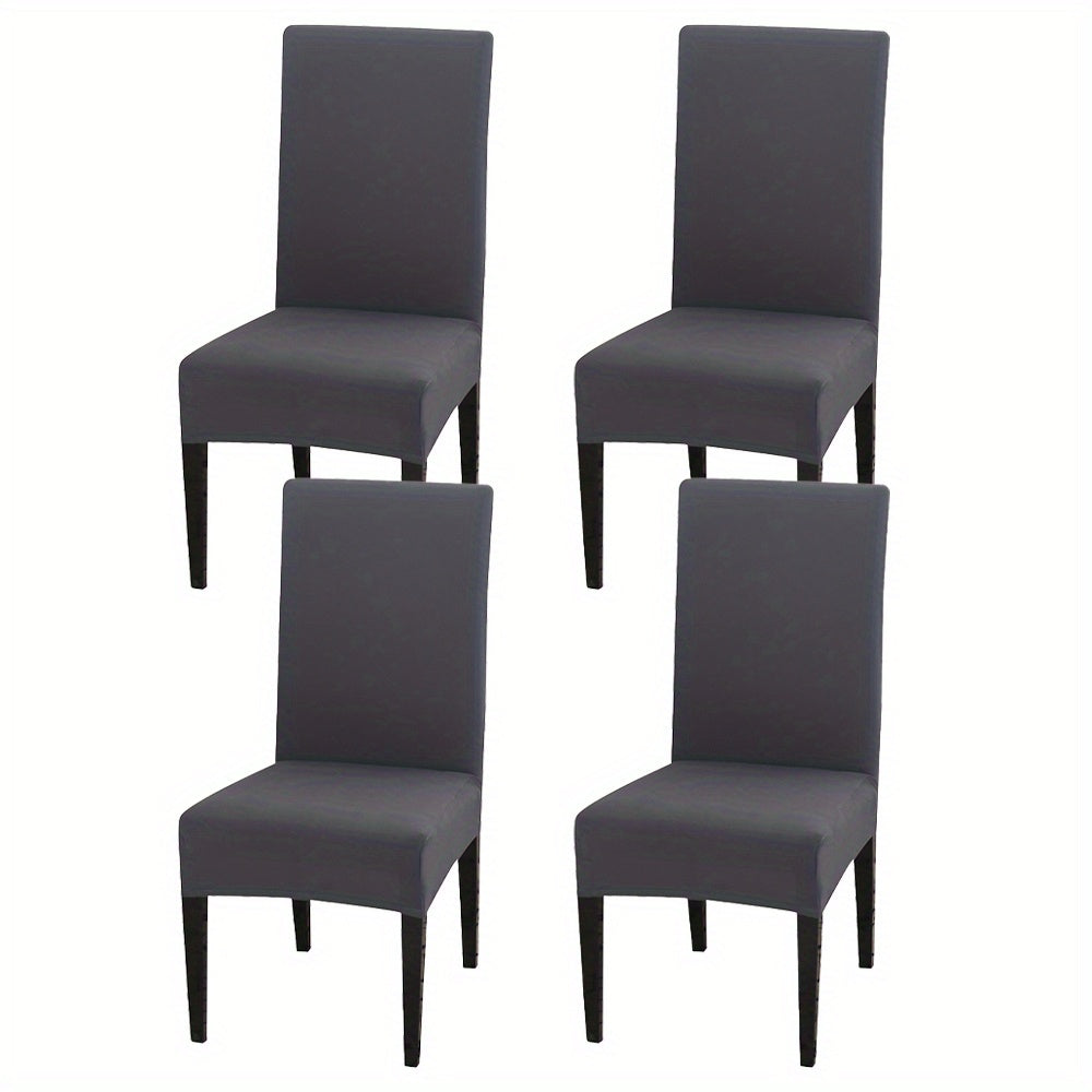 4 pieces or 6 pieces of milk elastic chair slipcovers for home decor in the kitchen, dining room, office, living room, hotel, or for weddings.