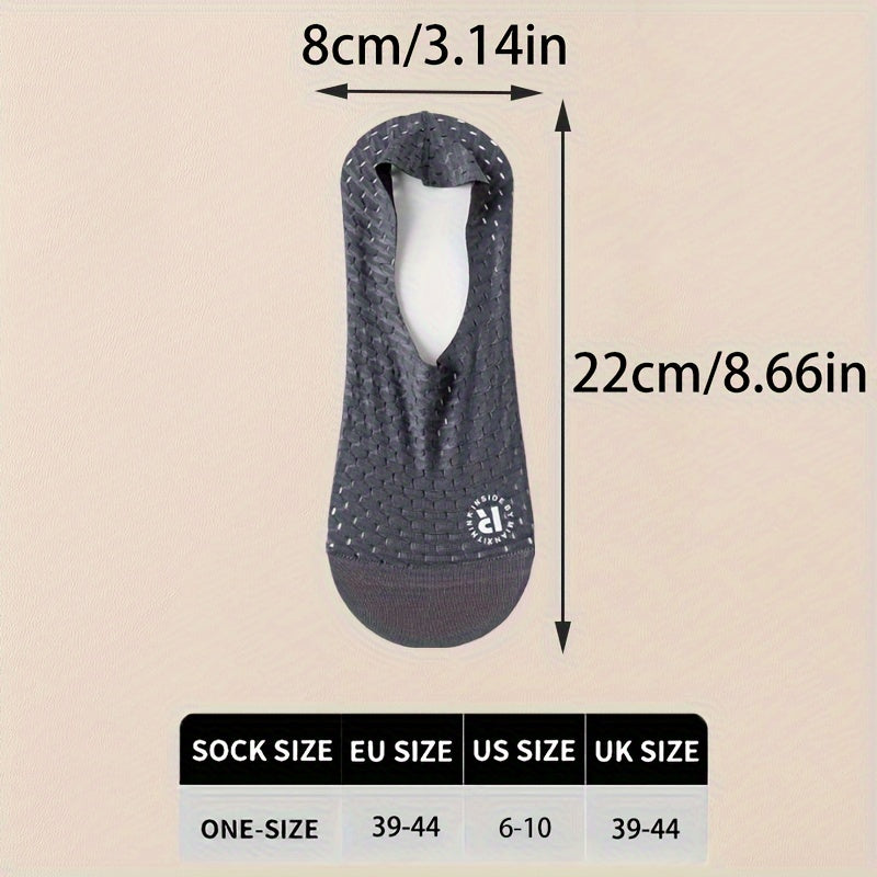 5 Pairs of Men's Invisible Socks with Anti-slip Bottoms