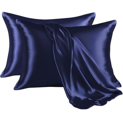 Set of 2 Satin Pillowcases for Luxurious Home Bedding