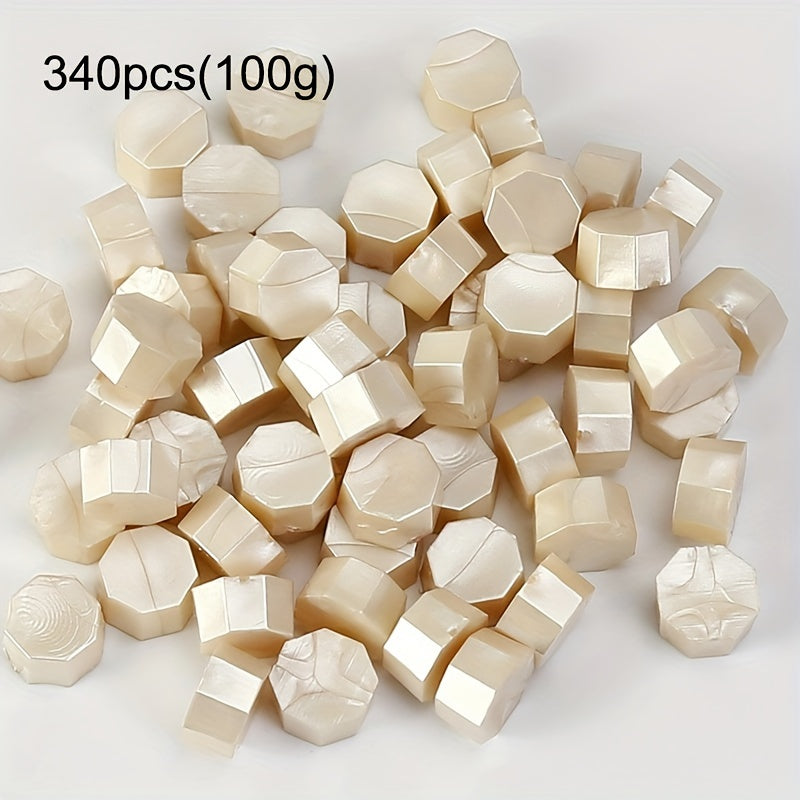 340pcs 100g Octagonal Wax Particles for DIY Gift Box Sealing Wax