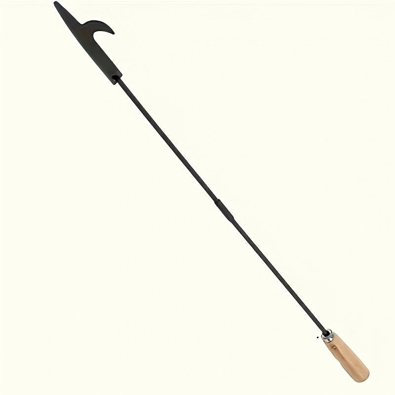 Set of fireplace tools for poking, made from strong metal and wood, featuring a comfortable handle for easy gripping. Ideal for stirring and adjusting fires in both campfires and home fireplaces. Includes essential accessories for maintaining your