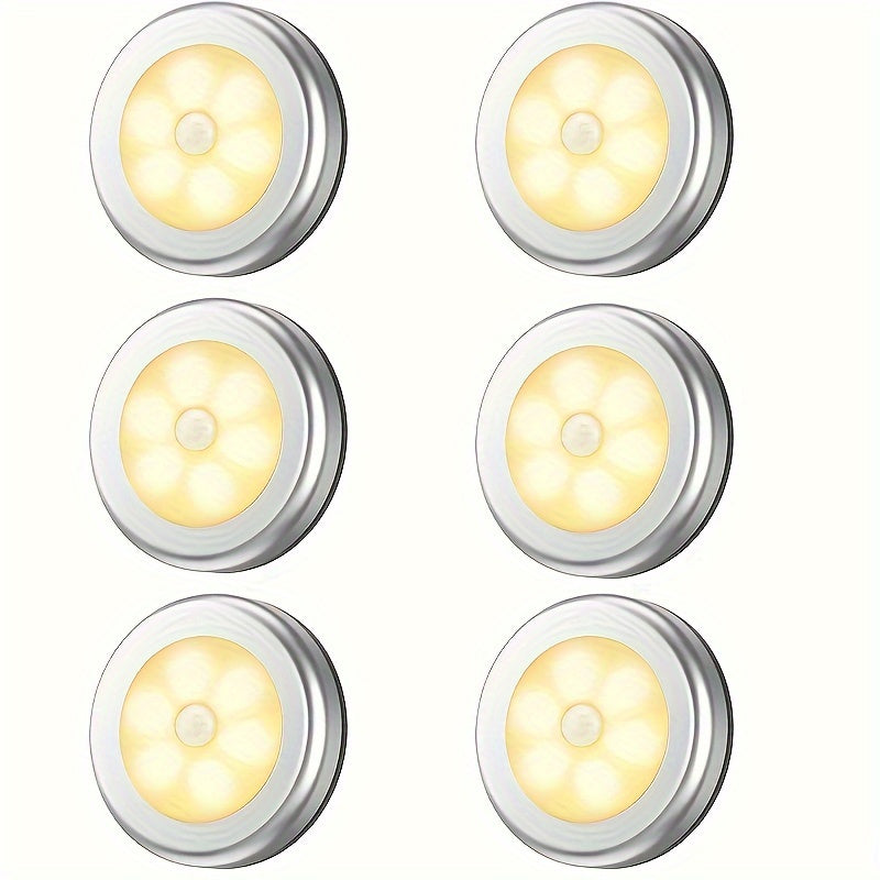 Motion Sensor Puck Lights in sets of 3, 6, 9, or 12, battery-powered LED lights for various areas of the home.