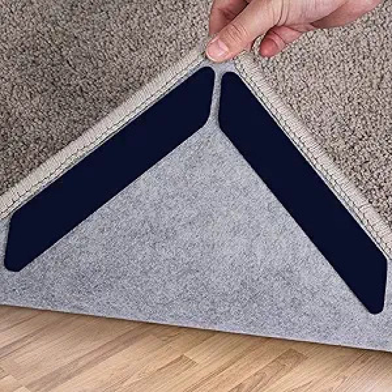 Prevent sliding with these 12pcs of reusable and washable rug gripper pads. Made of durable ABS plastic, these double-sided pads are non-slip and ideal for use in bedrooms, living rooms, and on hardwood floors. Easy to apply and designed to keep your