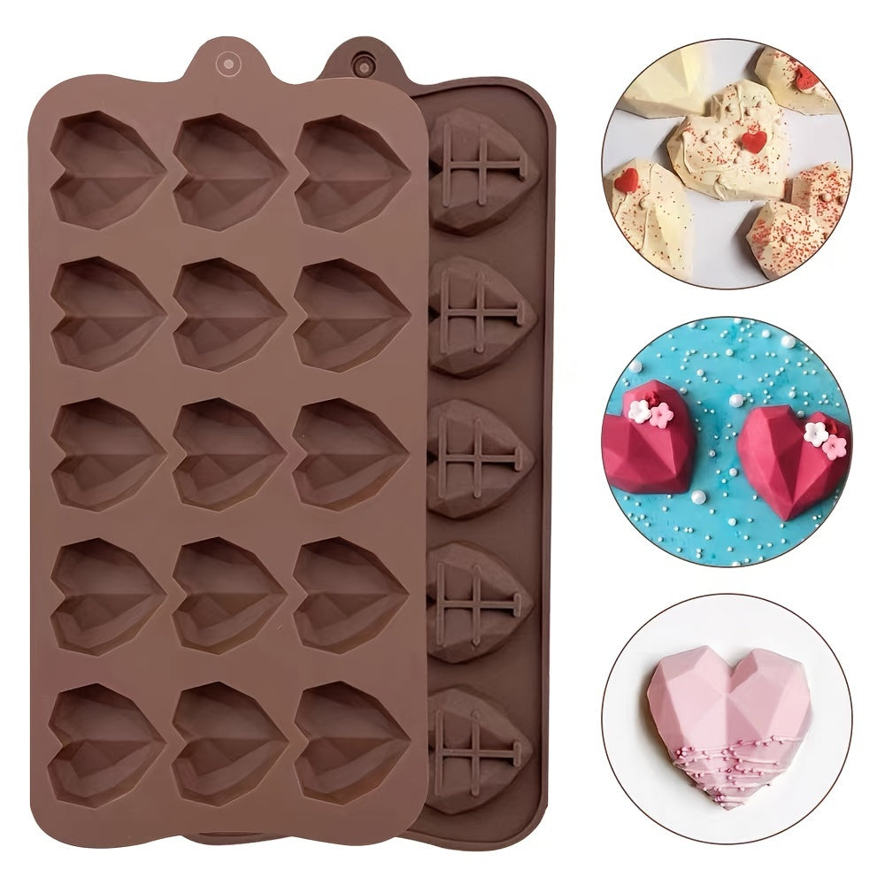 One Love Heart Shaped Chocolate Mold made of 3D Silicone, perfect for Candy, Pudding, and Baking. A versatile Kitchen Accessory and Decor for Valentine's Day.