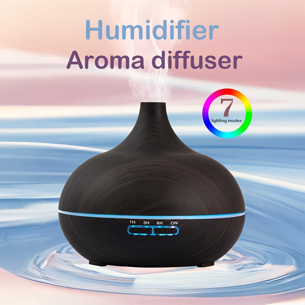 USB-powered aromatherapy diffuser with remote control, auto shut-off, perfect for bedroom ambiance, 18.6oz.