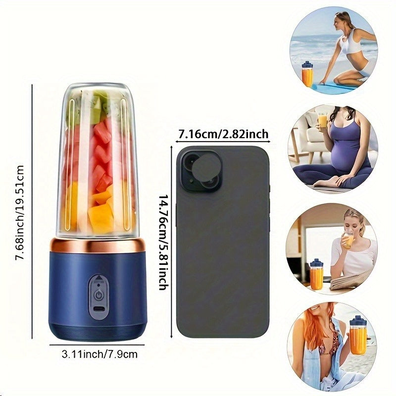 The Mini 12.85oz Detachable Blender is a portable electric USB juicer that comes equipped with six blades for efficient blending. It is easy to clean, thanks to its detachable design and is powered by a rechargeable lithium battery. The blender features