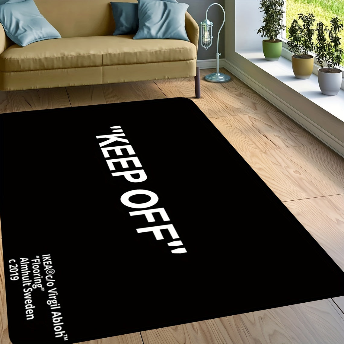 Rectangular Rug with JIT Technology - Non-Slip, Durable, and Easy to Clean. Machine Made, Hand Washable, and Lightweight.