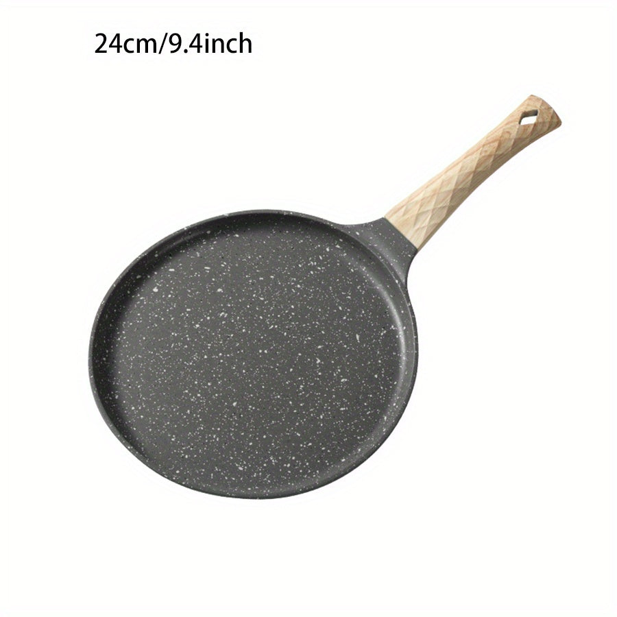 10-Inch Nonstick Crepe Pan with Swiss Granite Coating, Aluminum Pancake Skillet, Includes Stay-Cool Handle, Compatible with Induction Cooktops, Free of PFOA