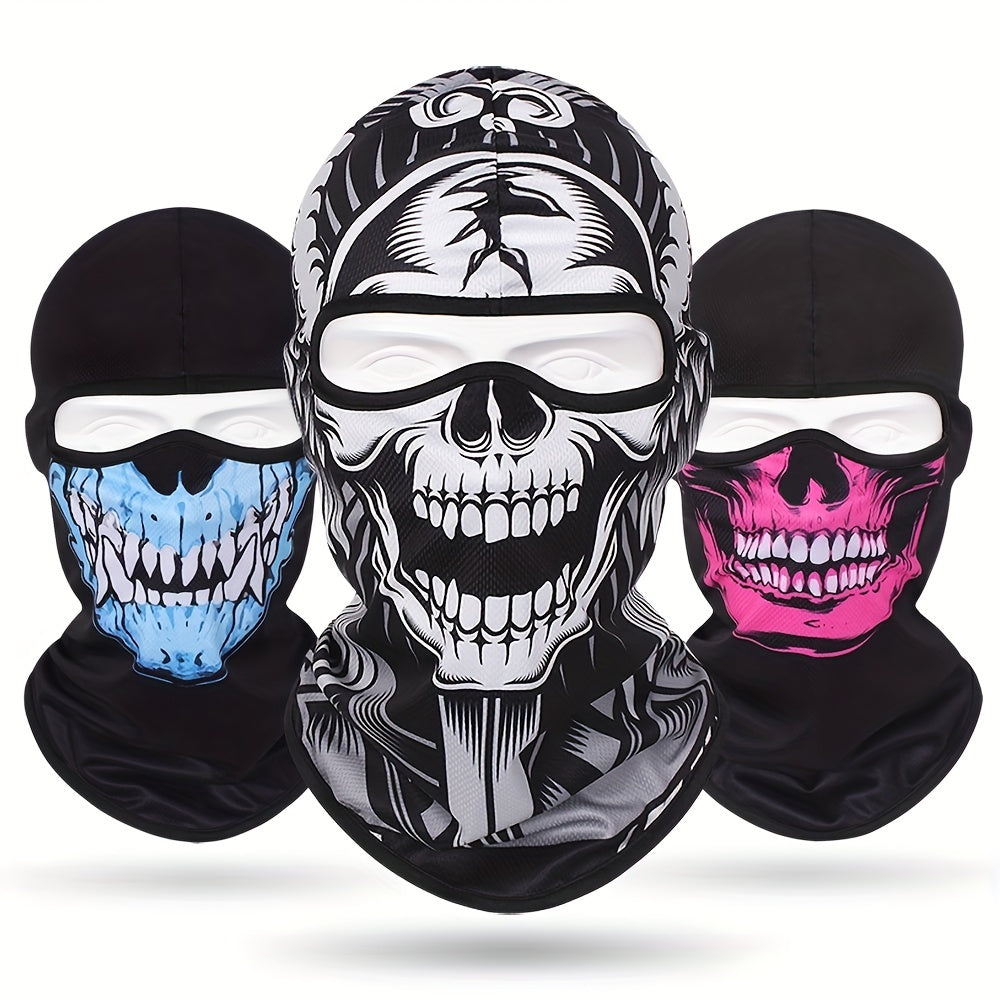 Full Face 3D Anime Skull Balaclava Ski Mask for Hip Hop Style, Suitable for both Men and Women, Perfect for Cycling, Motorcycle Riding, Skiing and Outdoor Sports