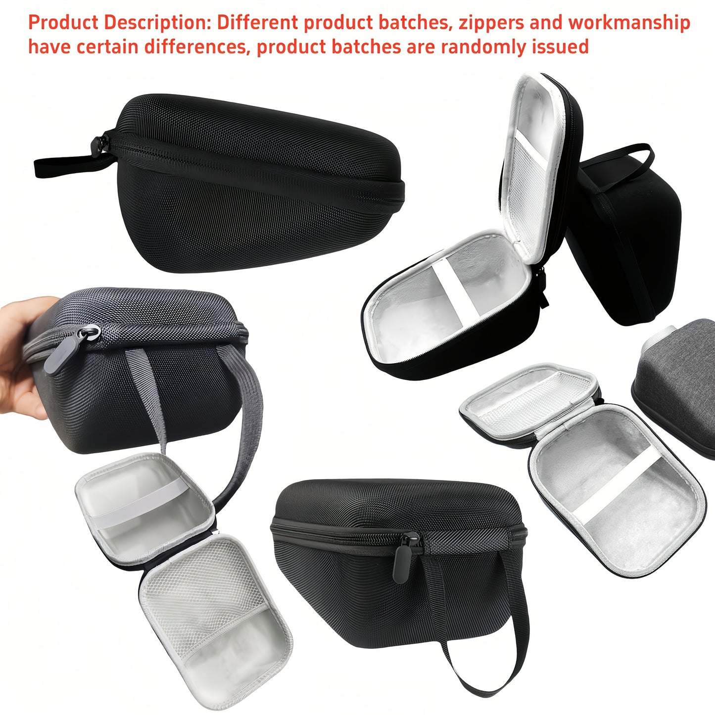 Small carrying case for wireless upper arm blood pressure monitor with cuff storage is portable and convenient for managing health on-the-go.