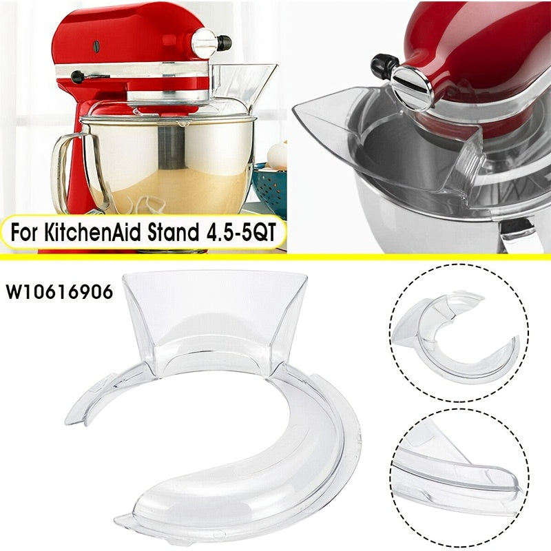 Set of 2 Plastic Pouring Shields and Splash Guards for Stand Mixer 4.5-5QT - Adjustable Food-Grade Pouring Chute Attachment for Transparent Mixer Bowl, Ensuring Clean, Splash-Free Mixing and Pouring