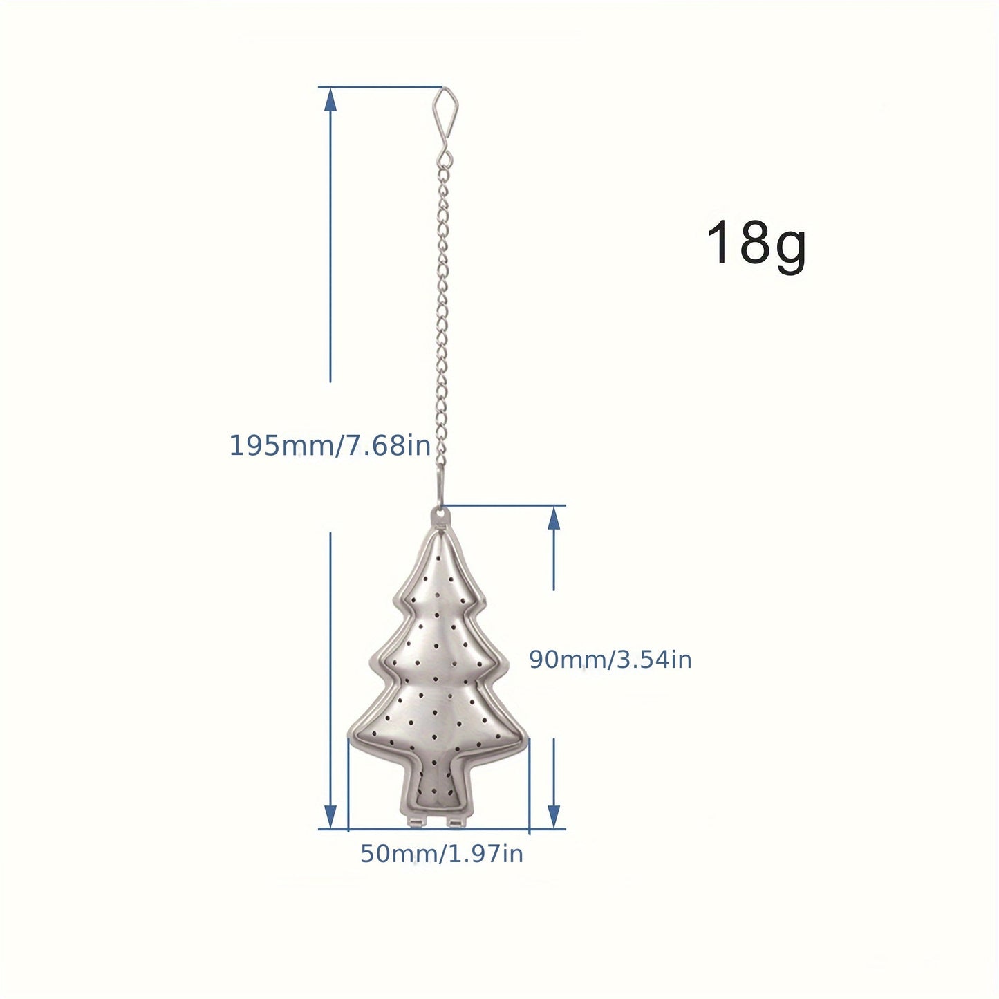 Modern Stainless Steel Christmas Tree Tea Infuser with Chain - Durable 304 Mesh Strainer for Cup, Perfect for Loose Leaf Tea during Holidays - Ideal for Christmas, Halloween, Easter, Hanukkah, Thanksgiving