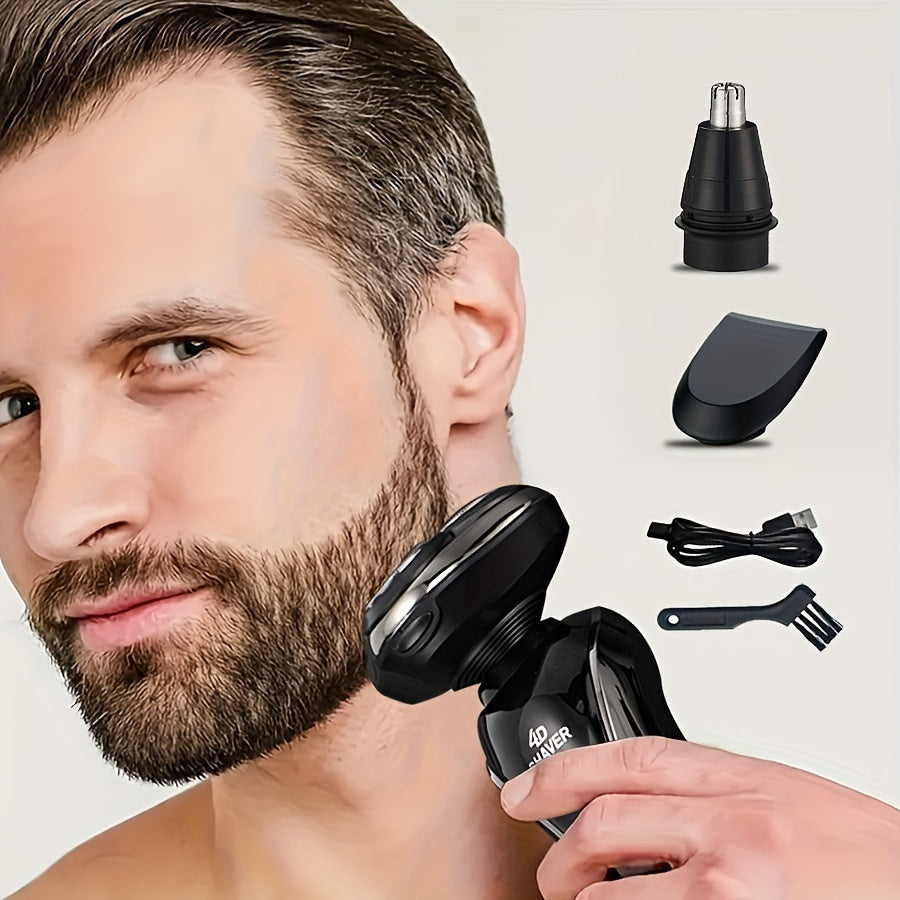 3-in-1 Electric Shaver with USB Charging and 3D Floating Shaving, Men's Holiday Gift